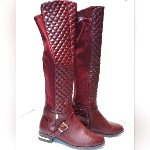 Annabeth Flat knee high Boot quilted Oxblood Size: 9.5 - Picture 1 of 9